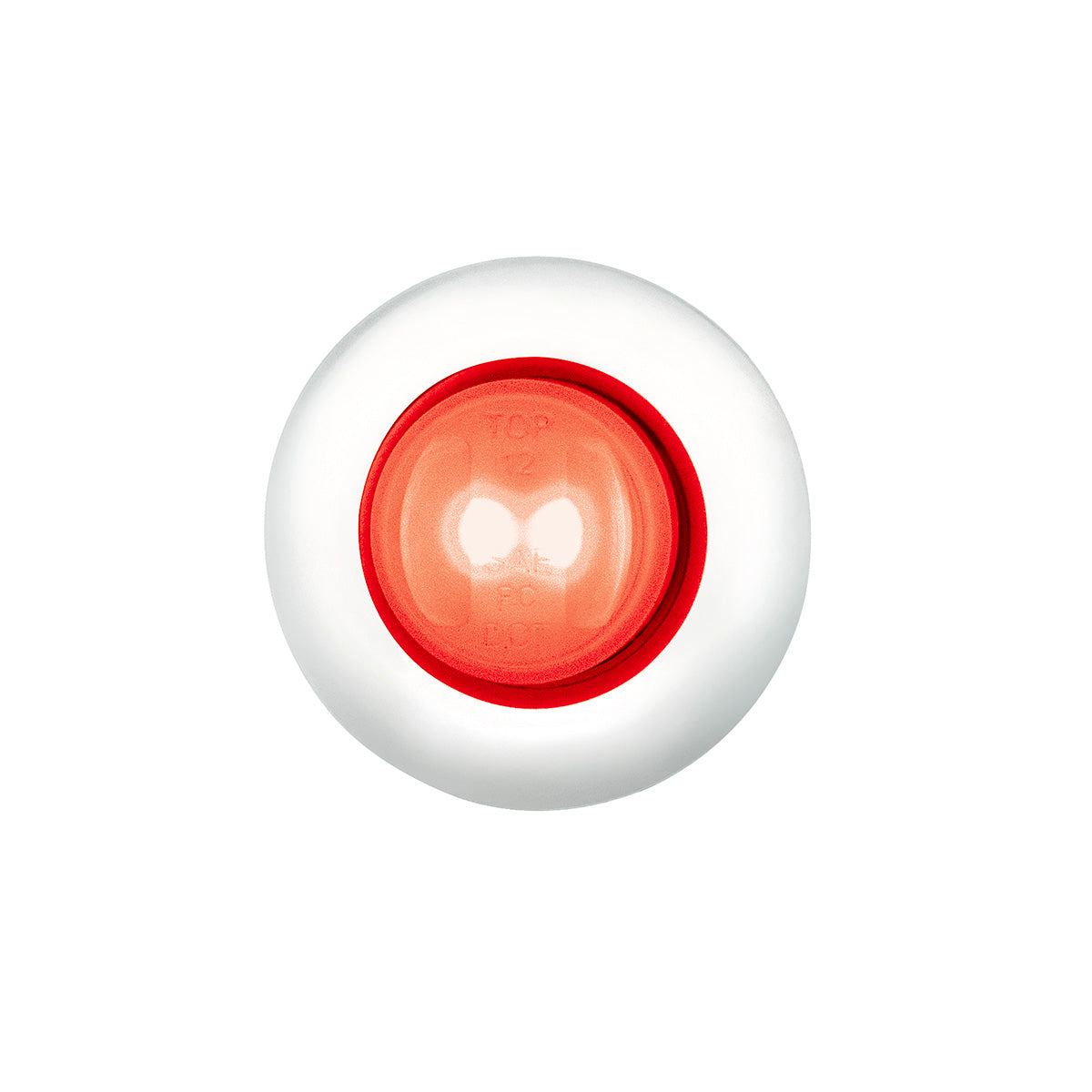 GloLight 2 LED 3/4" Mini Light (Clearance/Marker) With Stainless Steel Trim-Red LED/Clear Lens