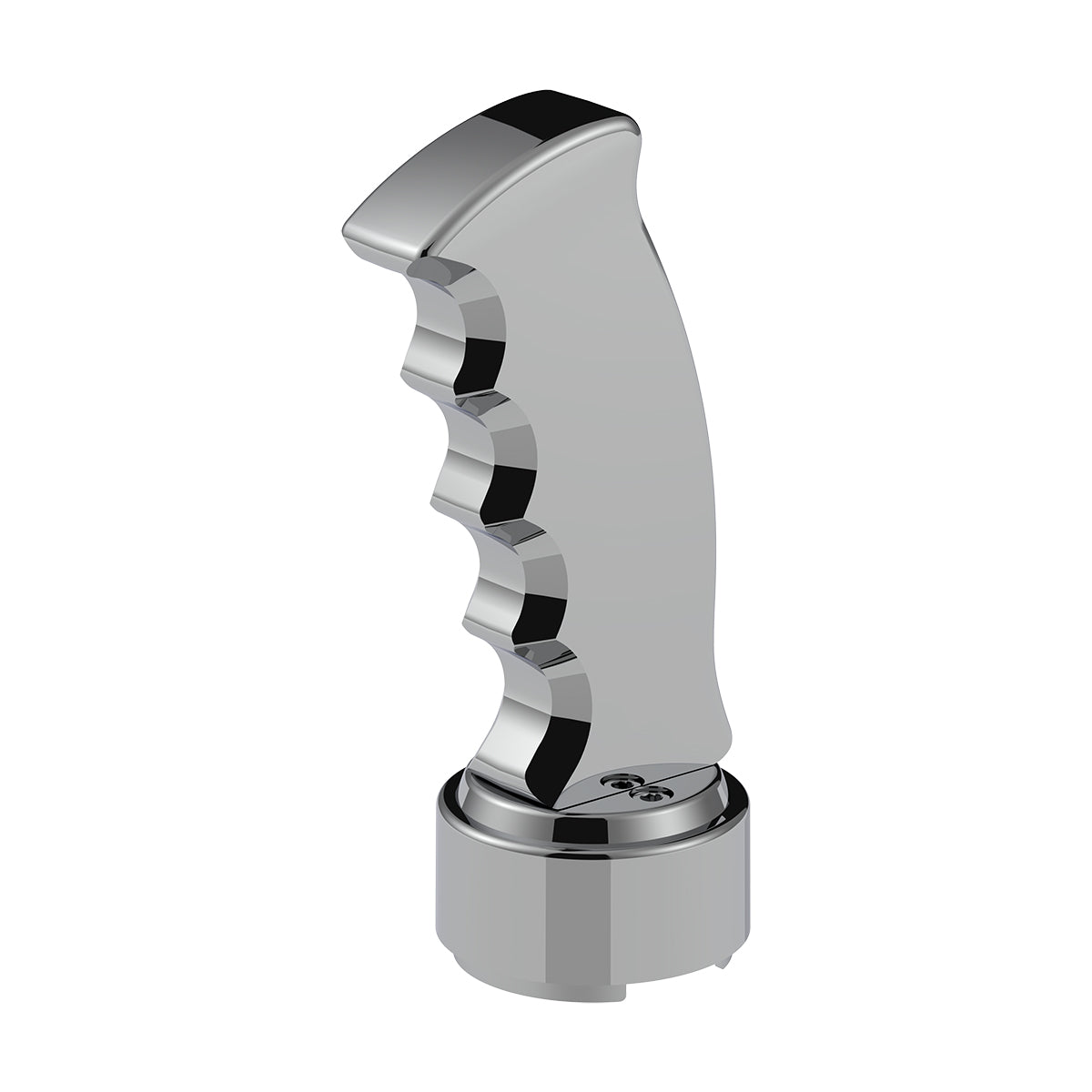 Thread-On Pistol Grip Gearshift Knob With Chrome 9/10 Speed Adapter - Chrome