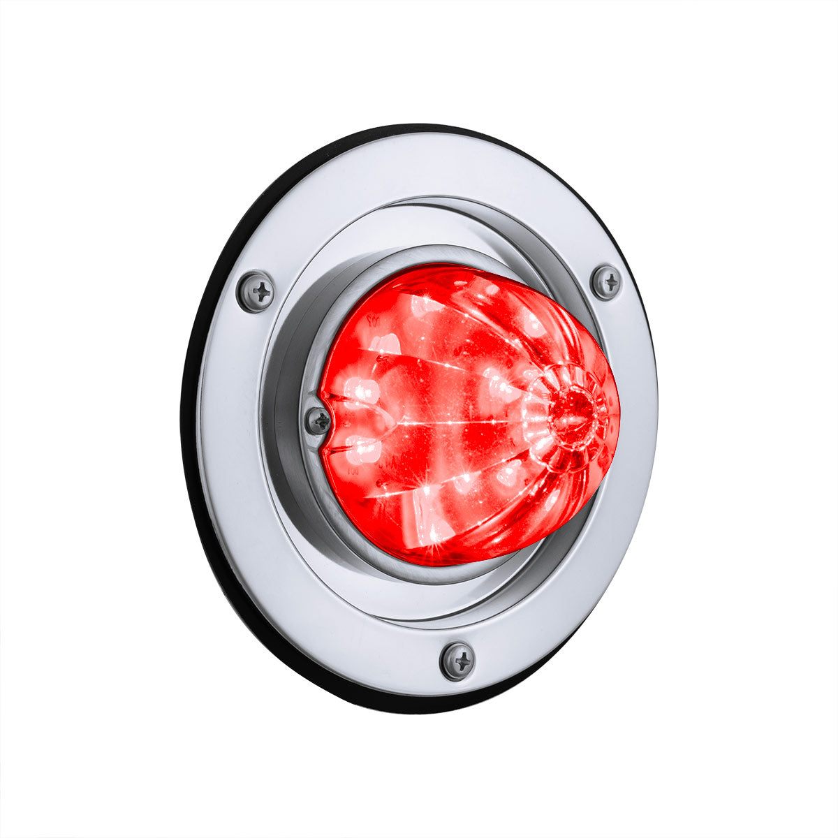 17 LED Dual Function Watermelon Light Sleeper Bunk Kit With 304 Stainless Steel Bezel-Red LED/Clear Lens