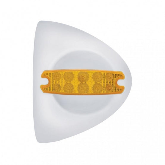 10 LED Reflector Headlight Turn Signal Light Cover - Amber LED/Amber Lens