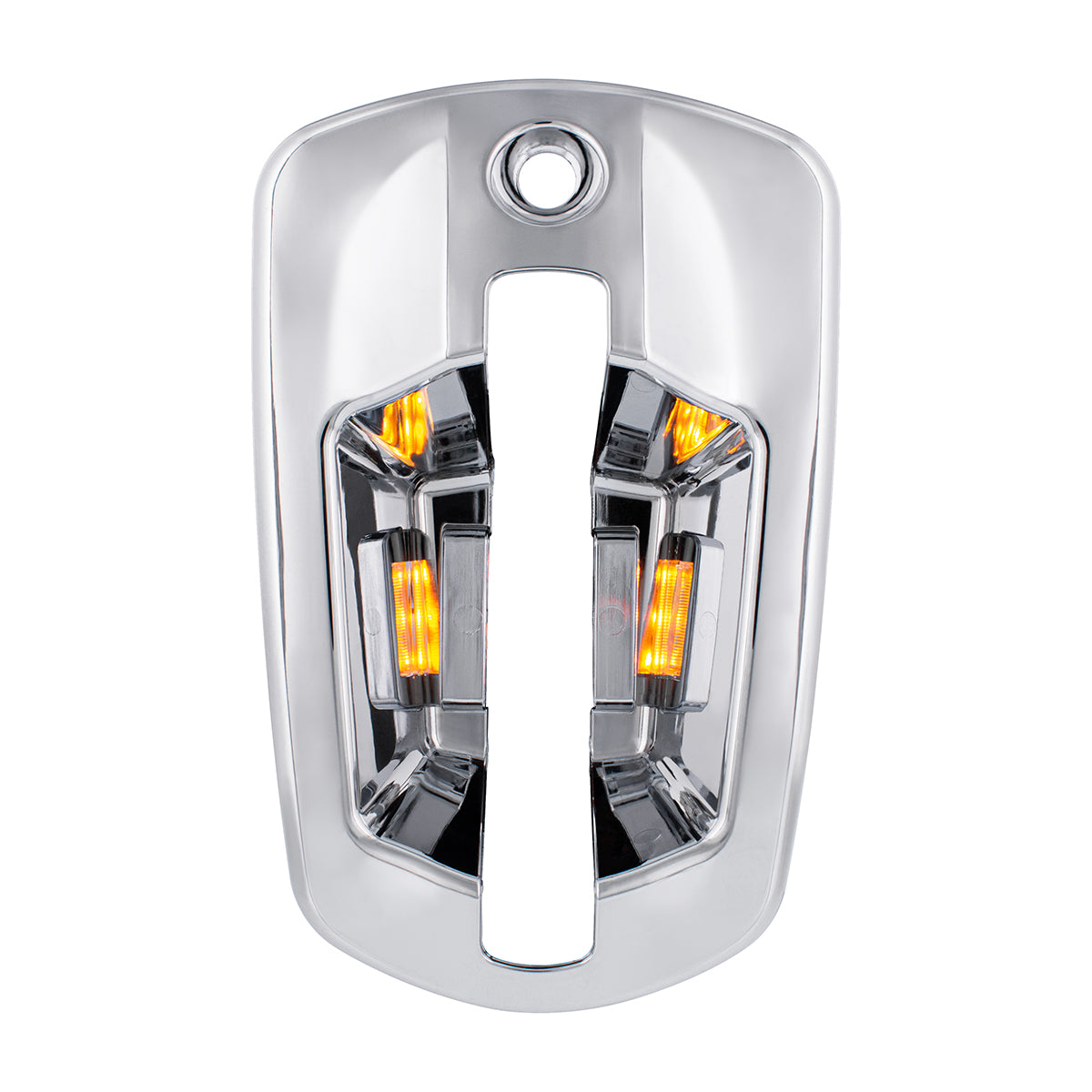 6 LED Chrome Door Handle Cover For 2018-2025 Freightliner Cascadia - Passenger, Amber LED