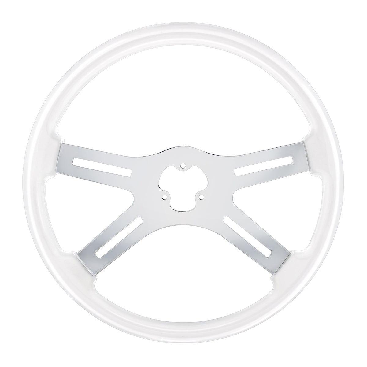 18" Color 4 Spoke Steering Wheel - Glacier White