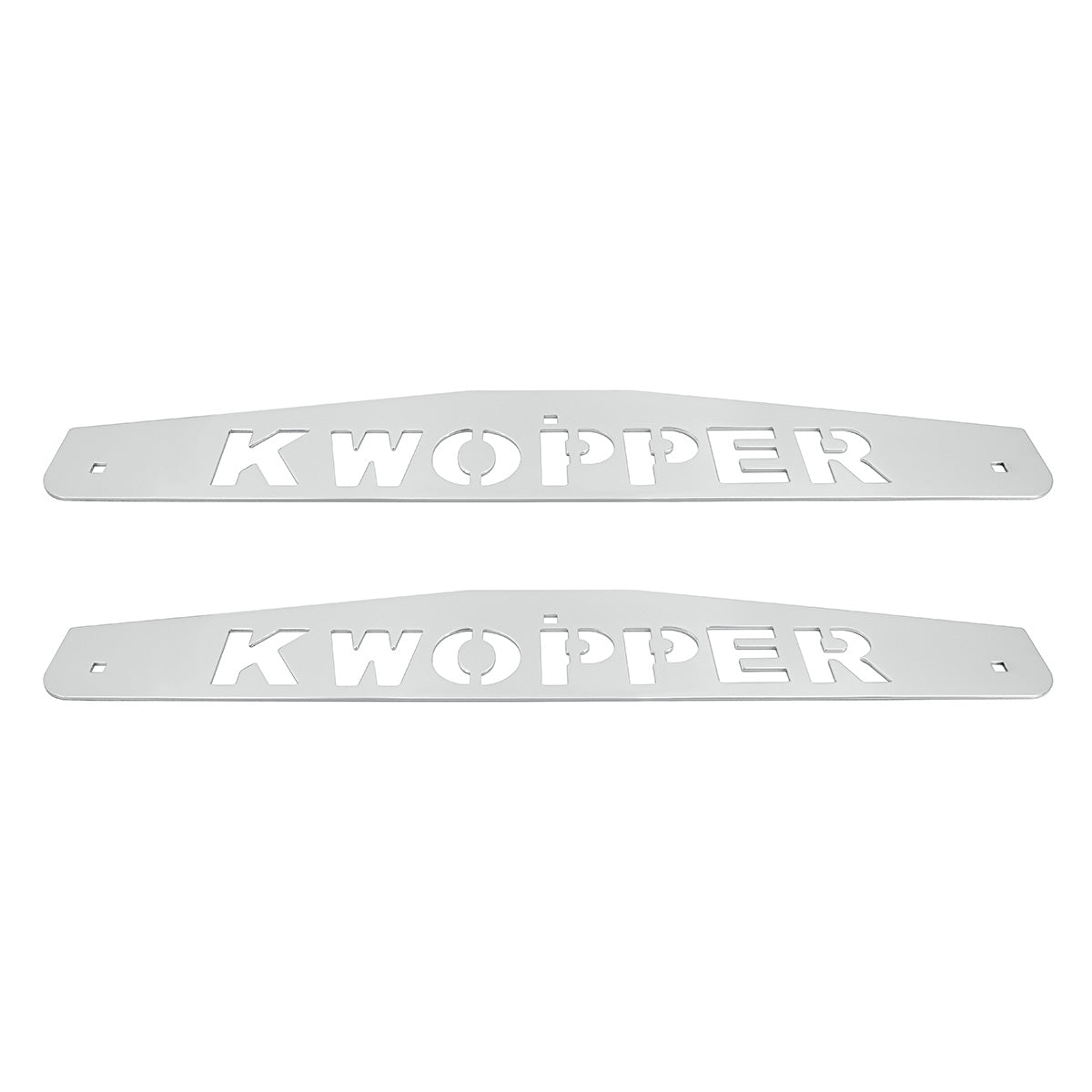 4" X 24" Chrome Kwopper Bottom Mud Flap Plate - Bolt Thru (Card of 2)