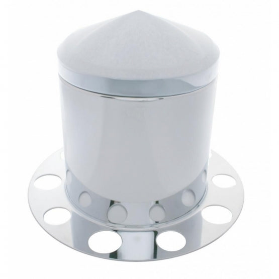 Stainless Pointed Rear Axle Cover 3PC Kit For 1-1/2" Nut Cover - Steel Wheel