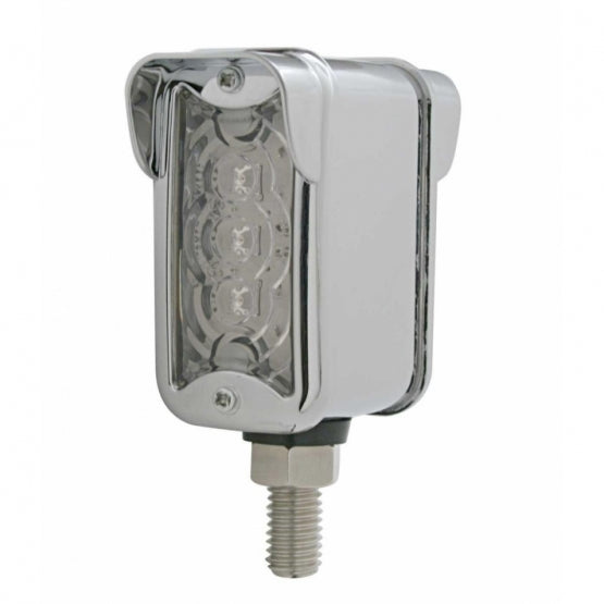 3 LED Single Function Double Face Light W/Visor - Vertical Mount - Amber & Red LED/Clear Lens