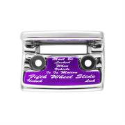 Chrome Plastic Fifth Wheel Switch Guard With Glossy Sticker For 1990-2010 Freightliner Classic- Purple Sticker