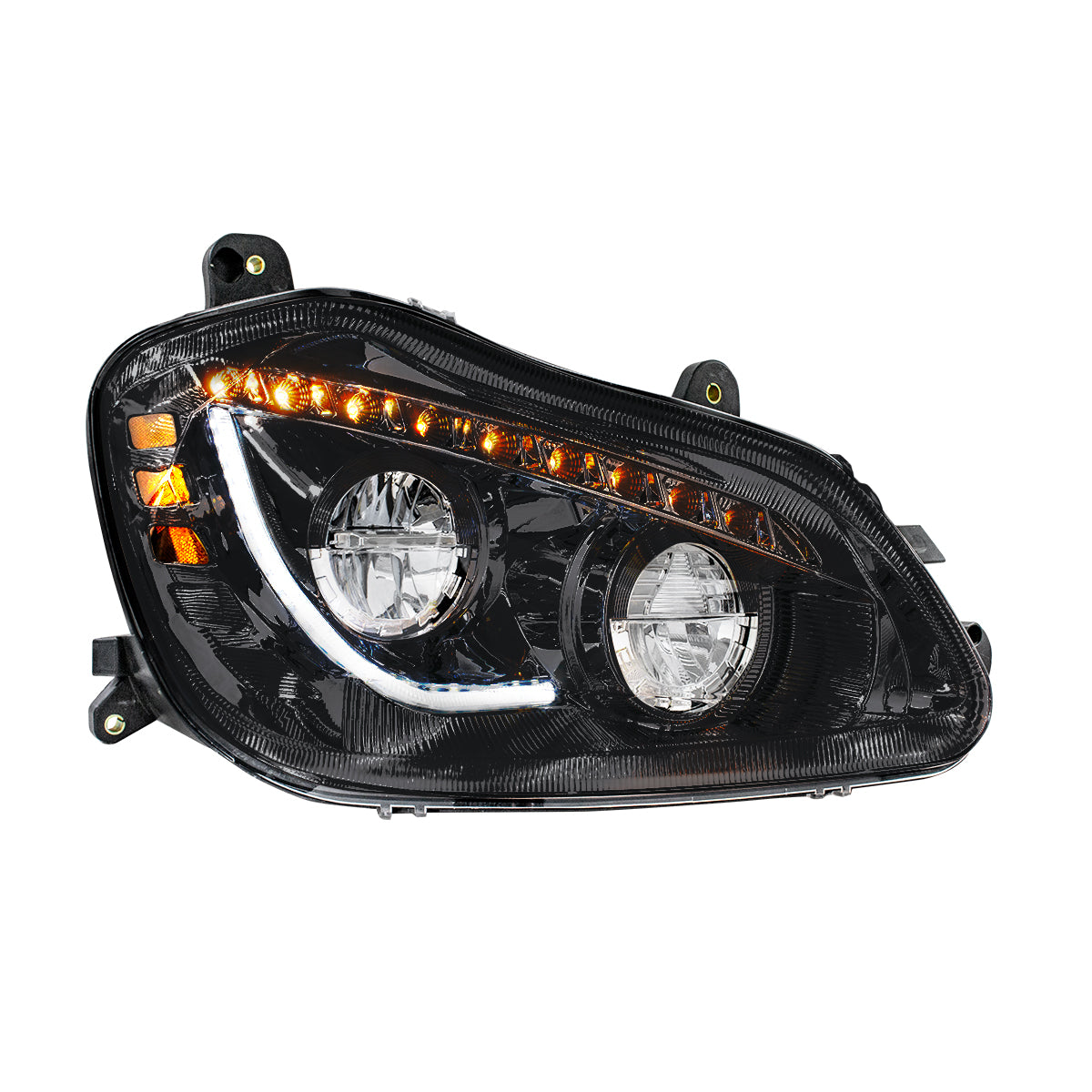 High Power 45 LED Blackout Headlight With Sequential Turn Signal For 2013-2021 Kenworth T680-Passenger