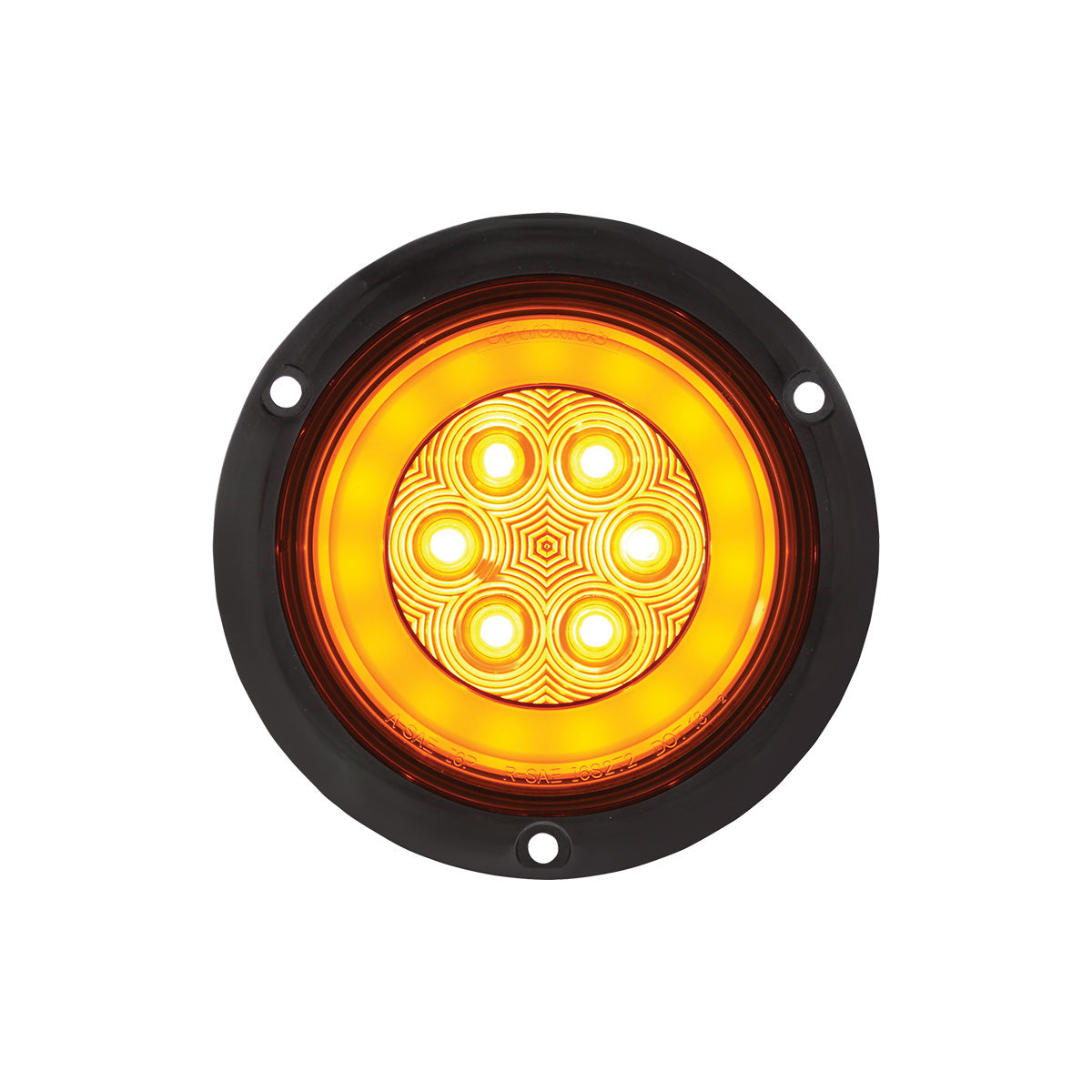 21 LED 4" Flange Mount GloLight (Turn Signal) - Amber LED/Amber Lens