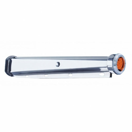 30" Heavy Duty Mud Flap Hangers With 9 LED Reflector End Cap & Bezel - Amber LED/Amber Lens (Pair)