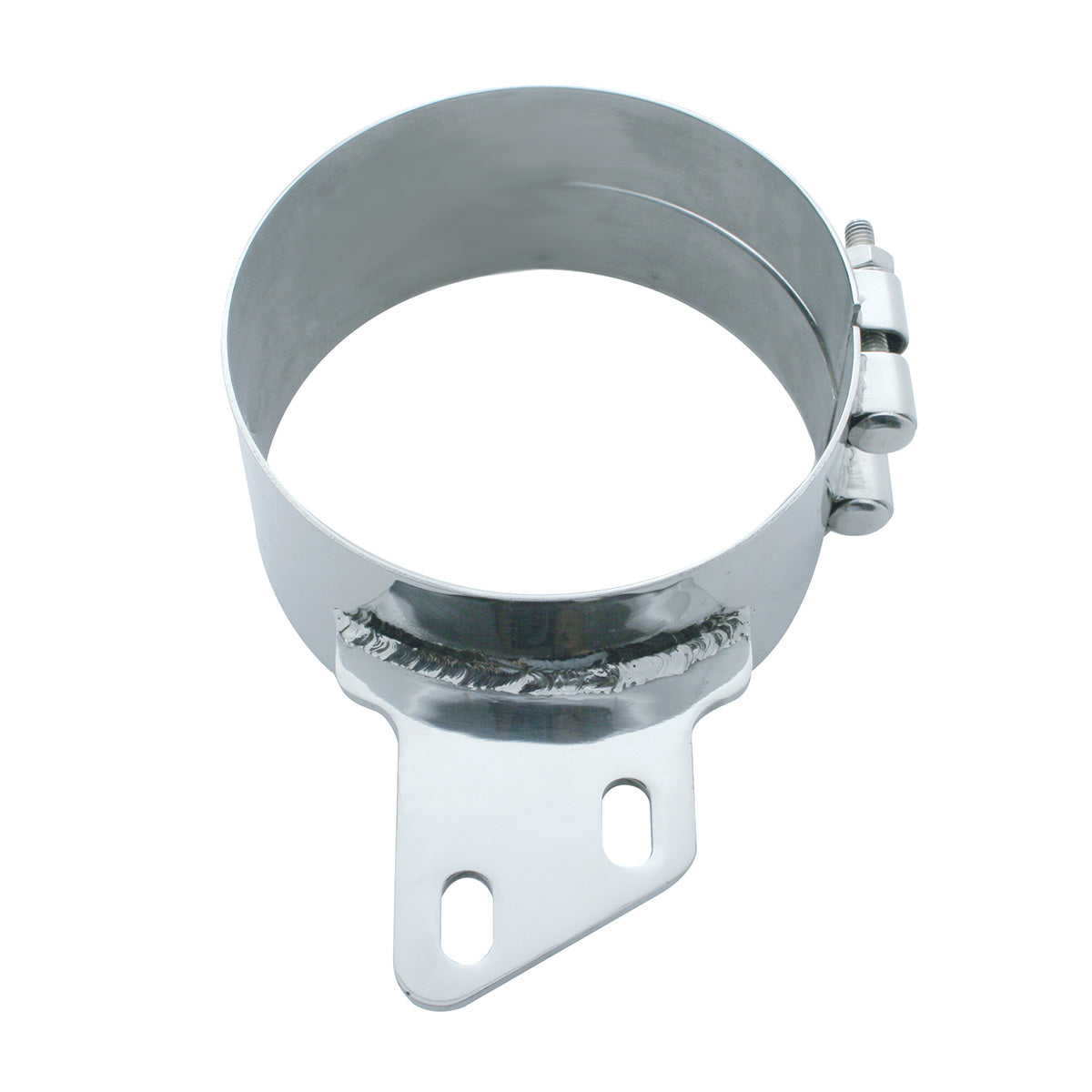 7" Stainless Butt Joint Exhaust Clamp - Angled Bracket
