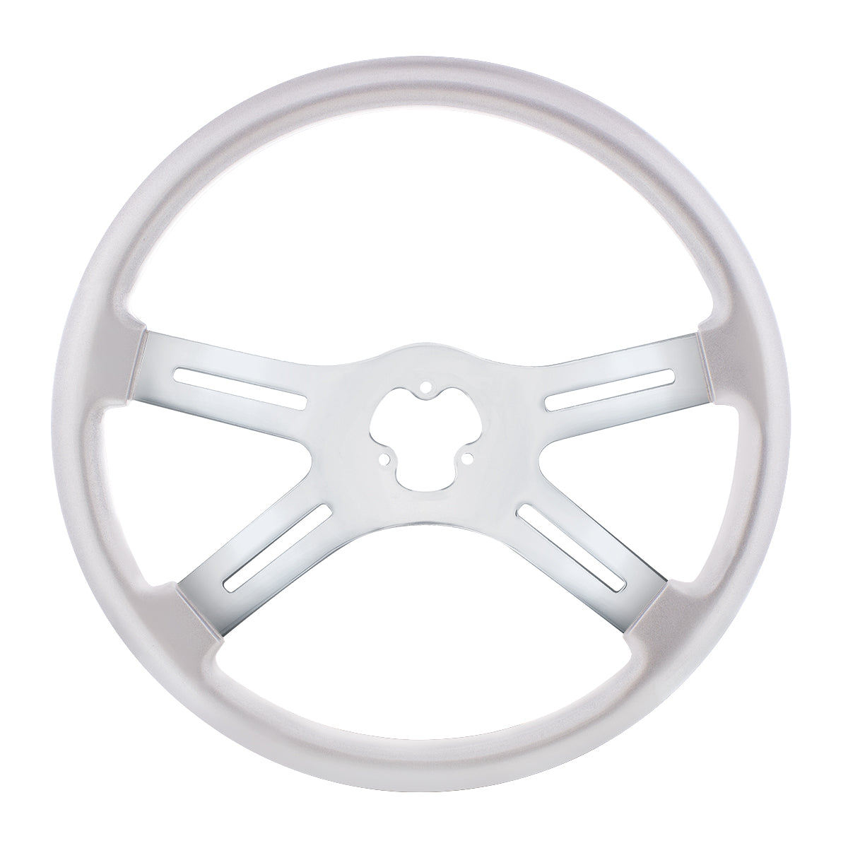 18" Candy Color 4 Spoke Steering Wheel - Liquid Silver
