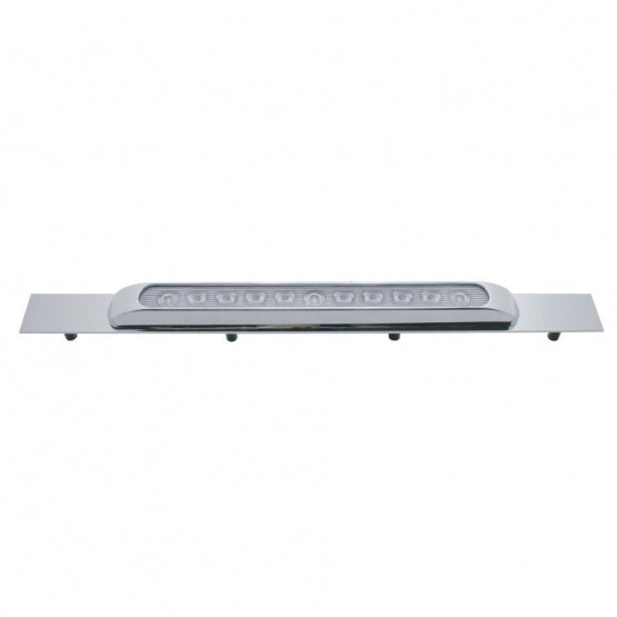 Chrome Top Mud Flap Plate With 11 LED 17" Light Bar - Red LED/Clear Lens (Each)