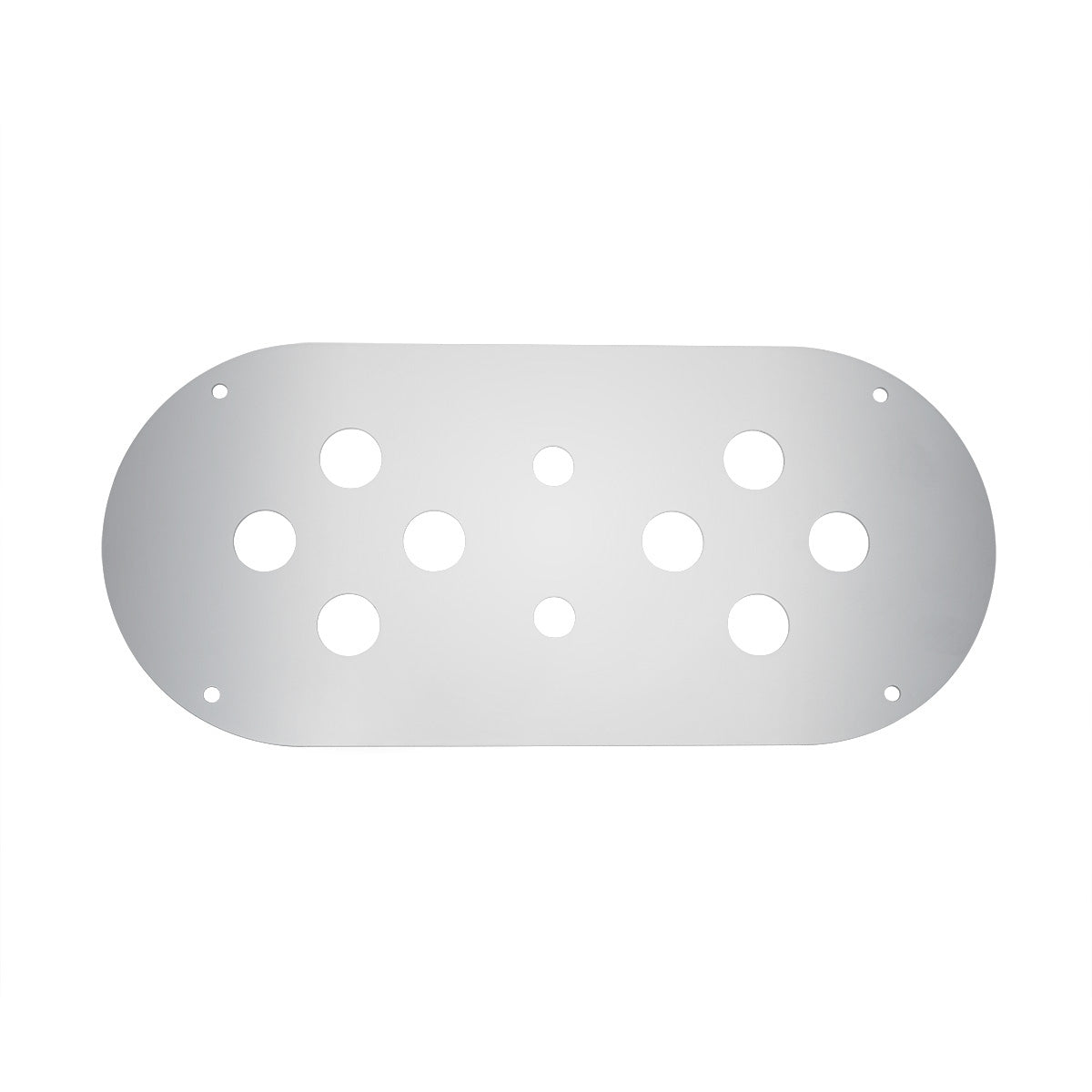 Stainless Steel Above Door Dome Light Plate With 8 x 3/4" Mini Light Cutouts For Kenworth & Peterbilt Trucks