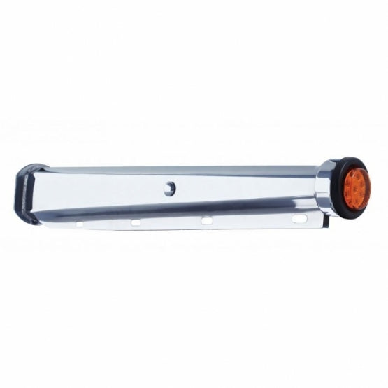 30" Heavy Duty Mud Flap Hangers With 9 LED Reflector End Cap & Grommet - Amber LED/Amber Lens (Pair)