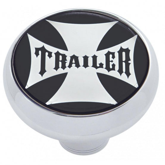 "Trailer" Deluxe Air Valve Knob - Black Maltese Cross Sticker