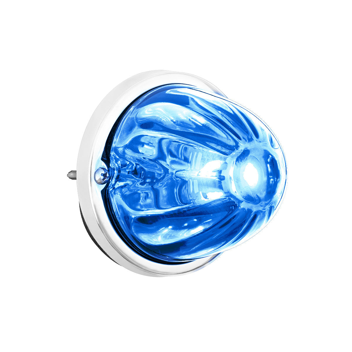 UltraBurst Glass Watermelon Flush Mount Kit With 18 LED Bulb-Blue LED/Clear Lens