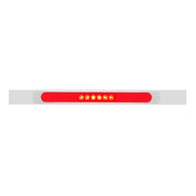 Chrome Top Mud Flap Plate With 28 LED 17" GloLight Bar & Bezel - Red LED/Red Lens (Each)