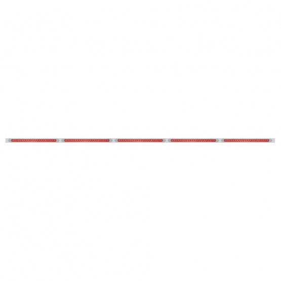 94" Stainless Light Bracket With 5X 23 SMD LED 17-1/4" Light Bars & Bezels - Red LED/Red Lens