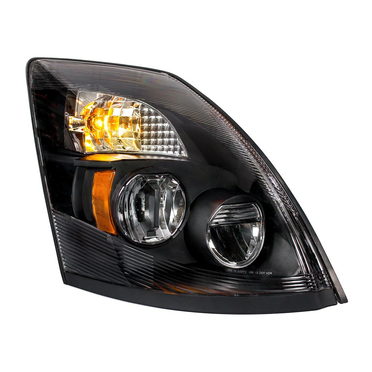 High Power LED "Blackout" Headlight for 2003-2017 Volvo VN/VNL - Passenger