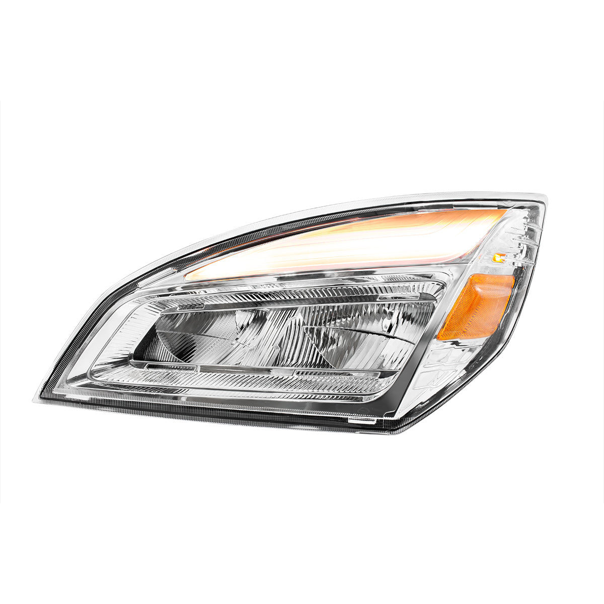 High Power Chrome LED Headlight For 2018-2024 Freightliner Cascadia-Driver