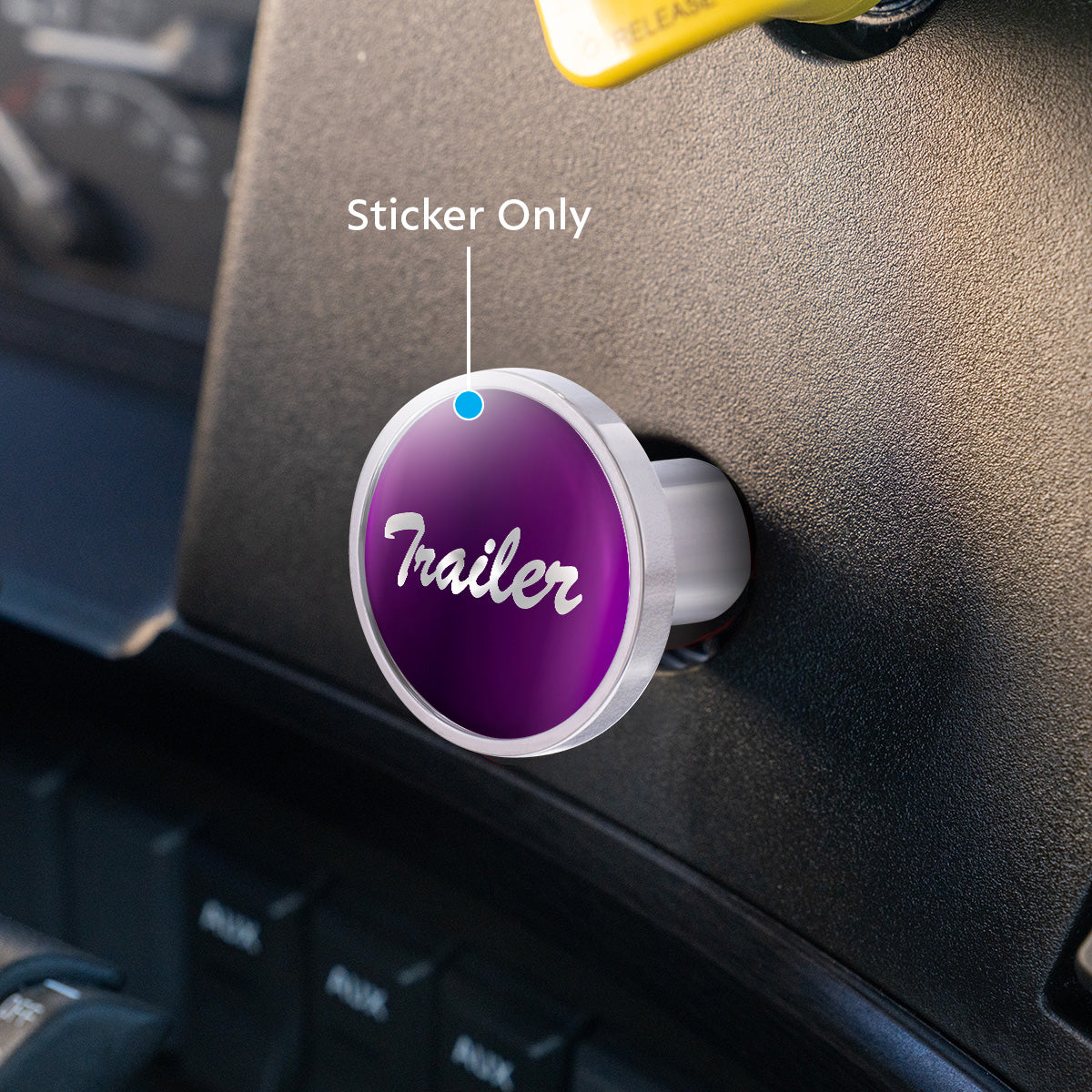 "Trailer" Glossy Air Valve Knob Candy Color Sticker - Candy Purple