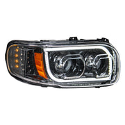 High Power LED "Blackout" Headlight With 16 LED Turn & 57 LED Bar For 2008-2024 Peterbilt 389- Passenger