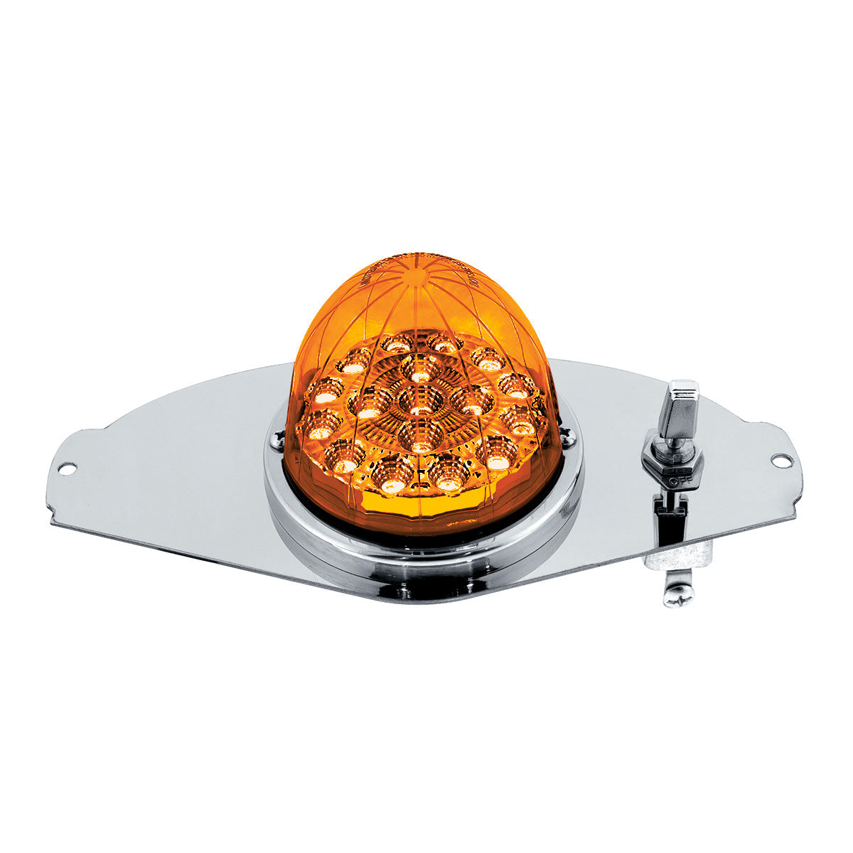 304 SS Above Door Dome Light Kit W/ 17 LED Double Fury Watermelon For 2008-2017 FL Cascadia-Amber & Blue LED