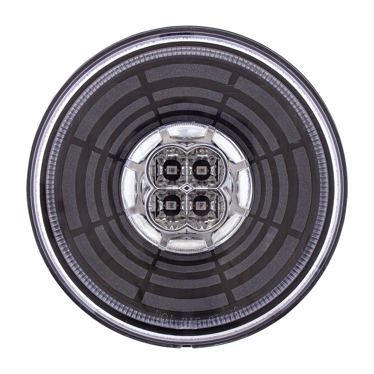 13 LED 4" Round Abyss Light (Stop, Turn & Tail) - Red LED/Clear Lens
