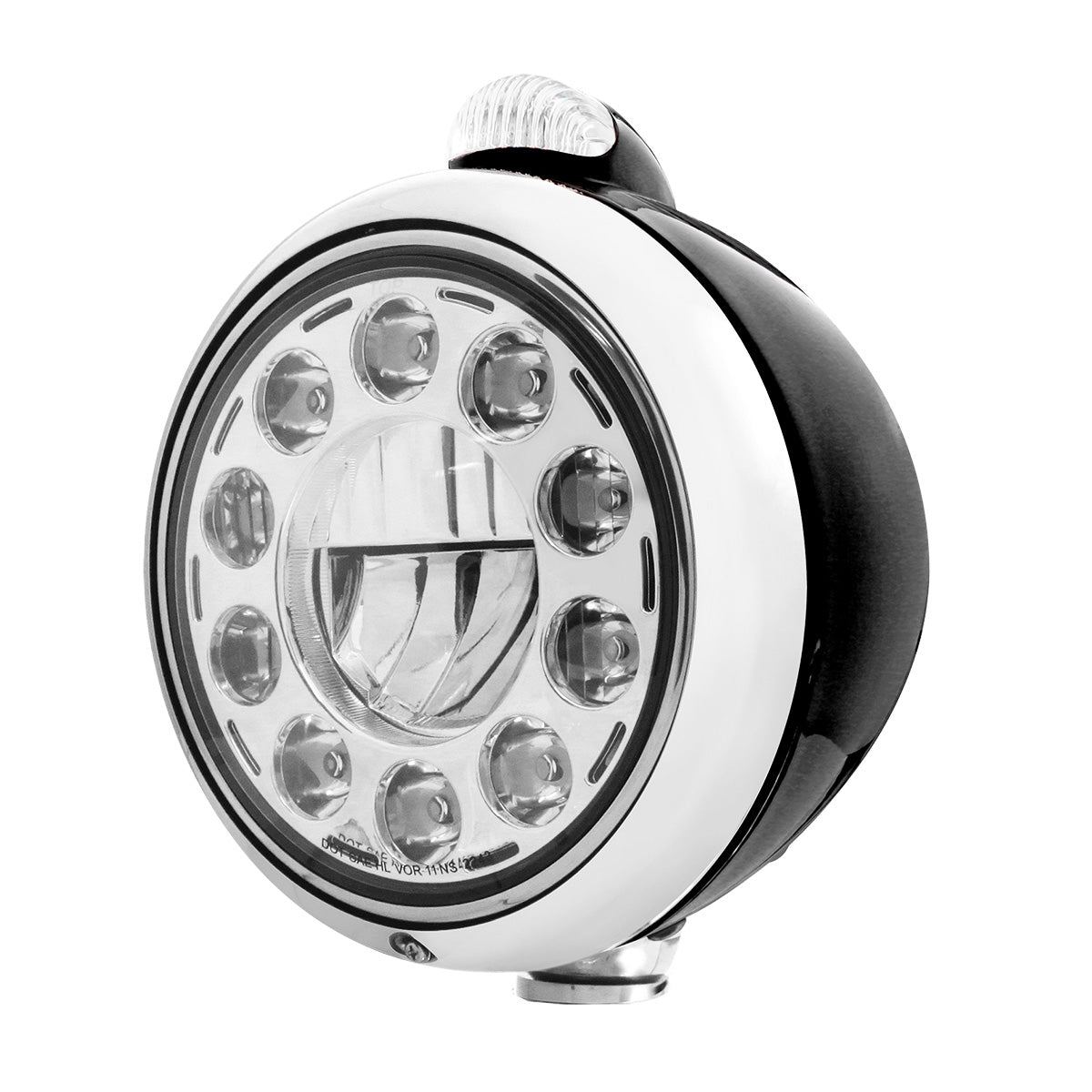 Black Guide 682-C Headlight 11 LED Bulb & Dual Mode LED Signal - Clear Lens