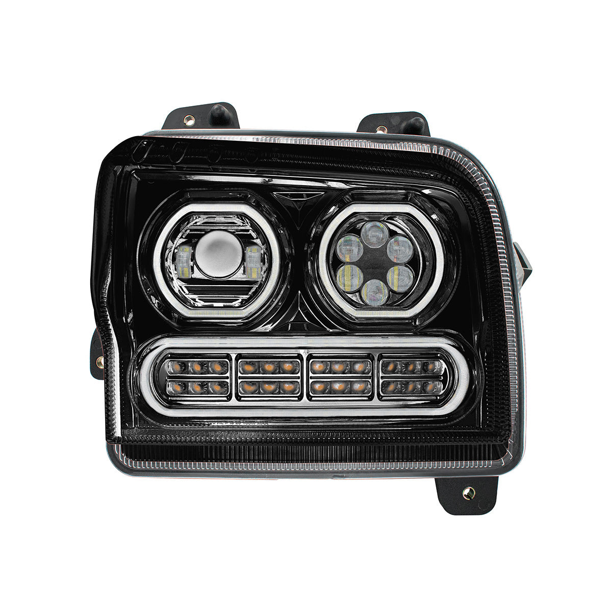 High Power 10 LED Blackout Headlight With 24 LED Turn & 100 LED Halo For 2019-2024 Kenworth W990-Passenger
