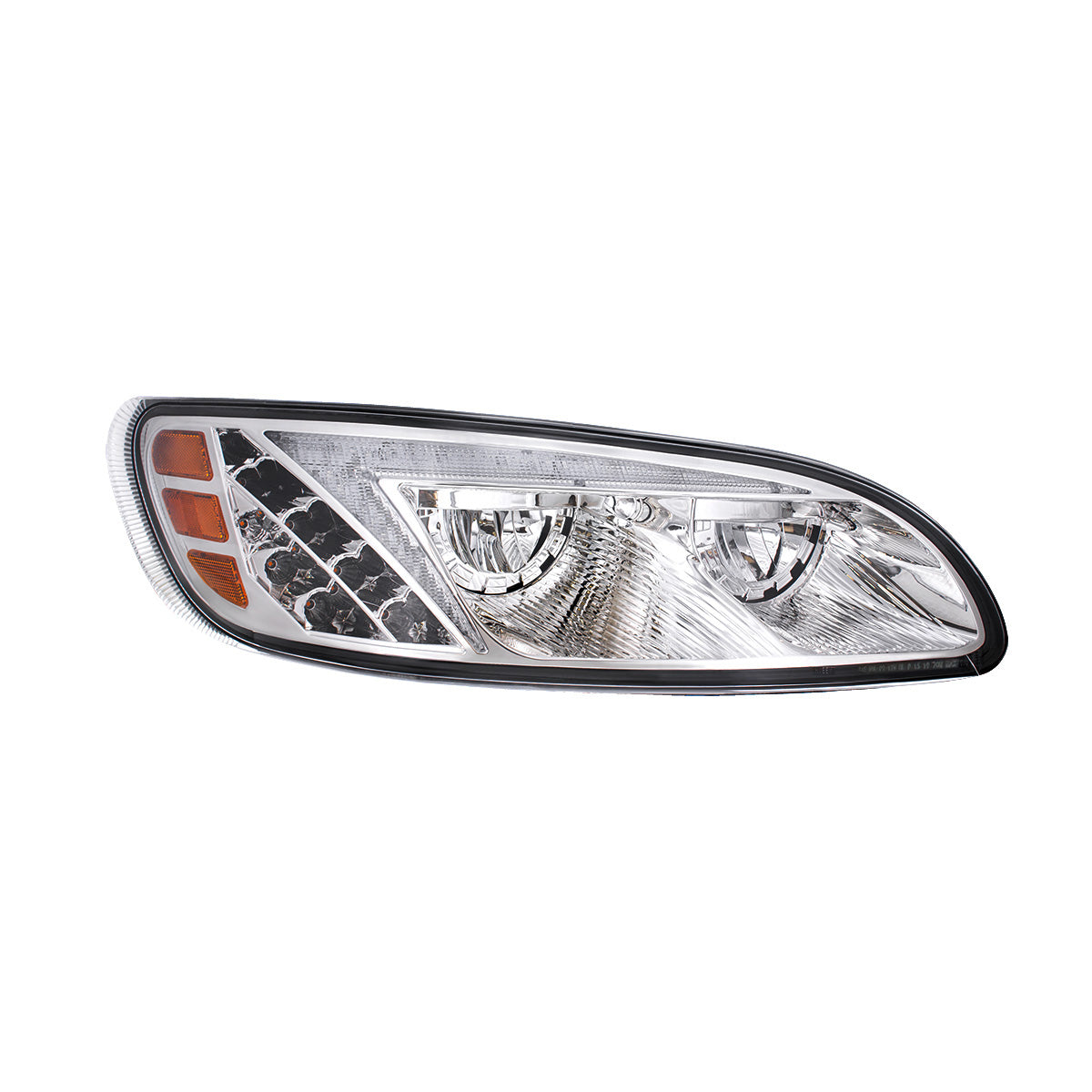 Chrome LED Headlight With Color Changing Position Light Bar For Peterbilt 386 (2005-2015) & 387 (1999-2010) - Passenger