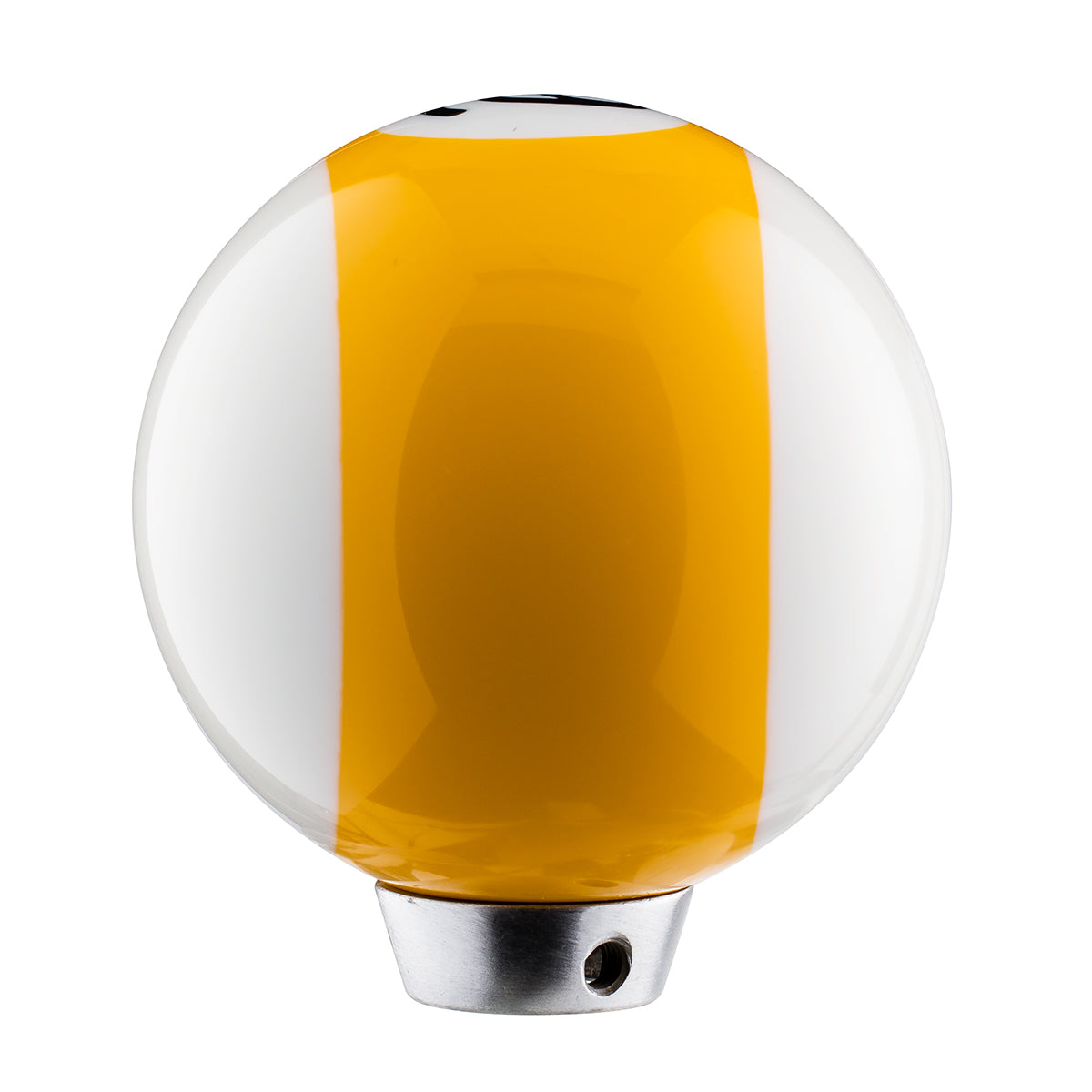 Number 9 Pool Ball Gearshift Knob - Gloss Yellow Striped