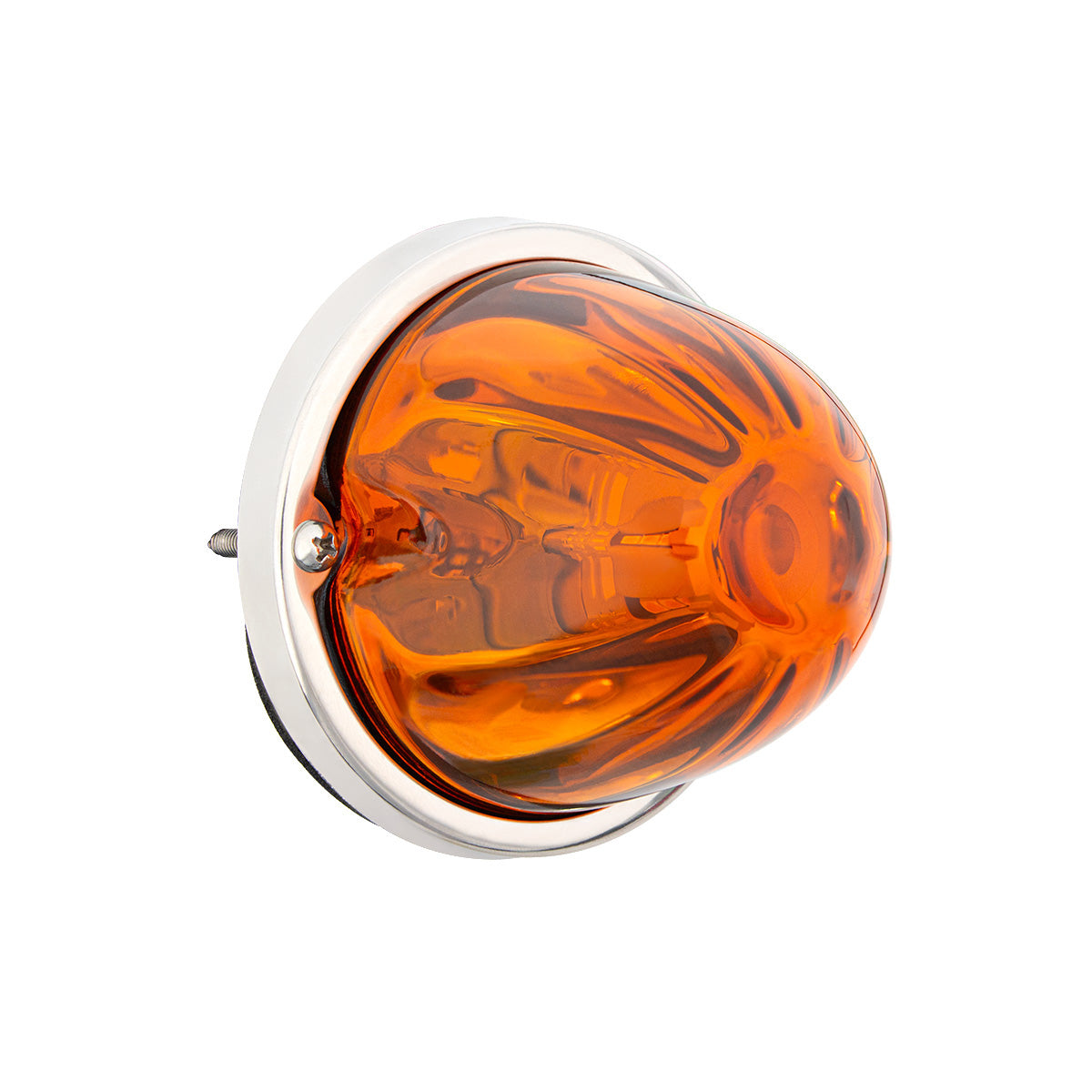 UltraBurst Glass Watermelon Flush Mount Kit With 18 LED Bulb-Amber LED/Amber Lens