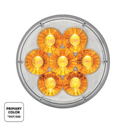 14 LED 4" Round Double Fury Light (Turn Signal) - Amber & Blue LED/Clear Lens