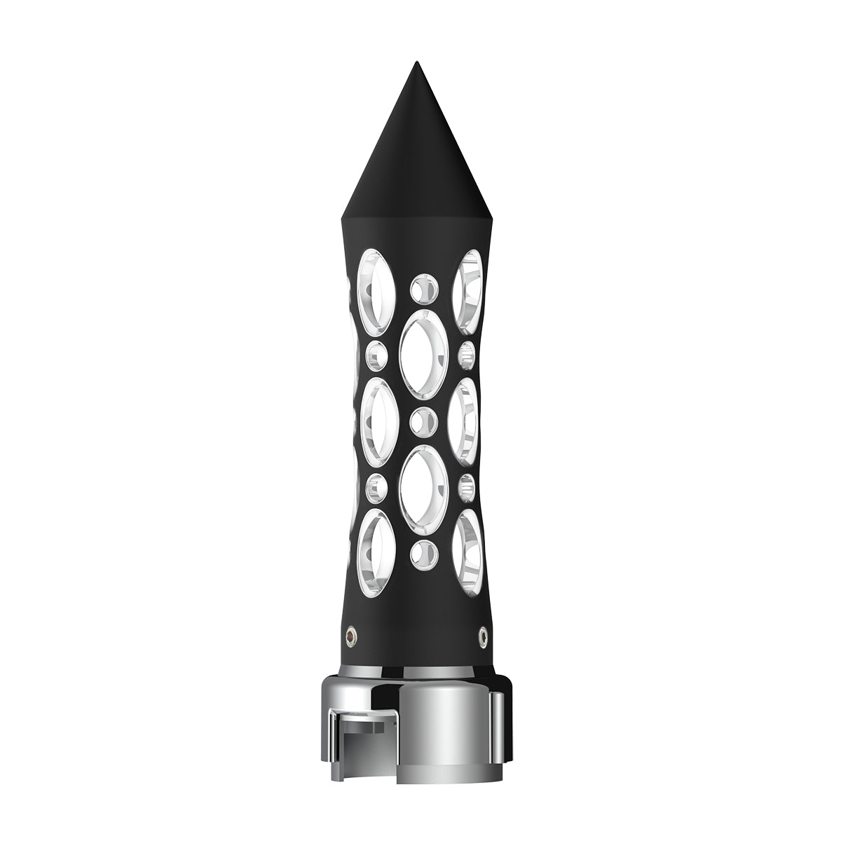Thread-On Daytona Style Spike Gearshift Knob With LED 13/15/18 Speed Adapter - Black/White LED
