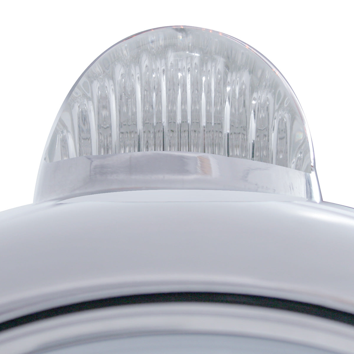 Chrome Guide 682-C Headlight H4 With 10 Amber LED & Dual Mode LED Signal - Clear Lens
