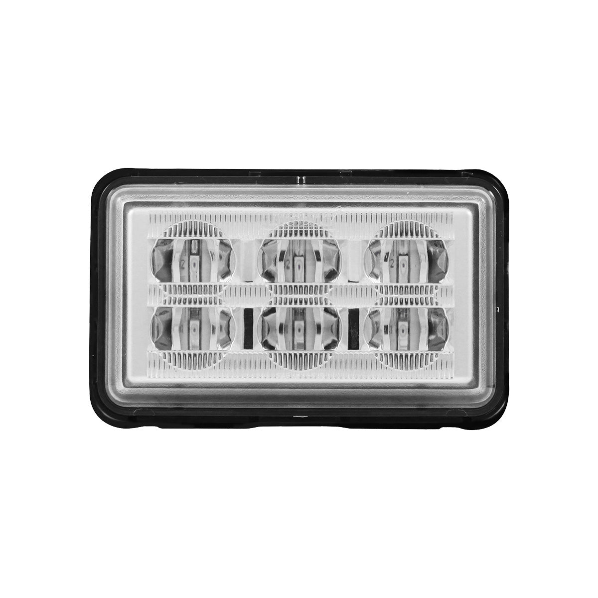 6 High Power LED Rectangular Warning Light With Bracket - Blue LED (Bulk)