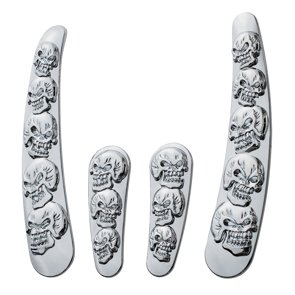 Chrome Skull Swing Arm Accent Set For Harley Motorcycle