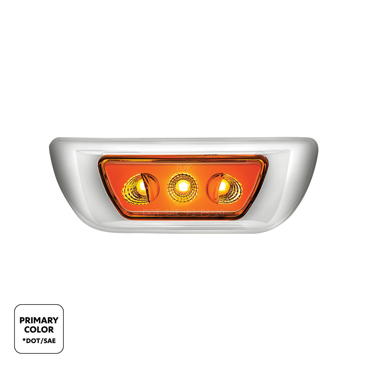 3 LED Double Fury Cab Light For 2013-2021 Kenworth T680 & 2012-2021 Peterbilt 579-Amber & White LED