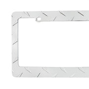 Diamond Plate License Plate Frame - Chrome