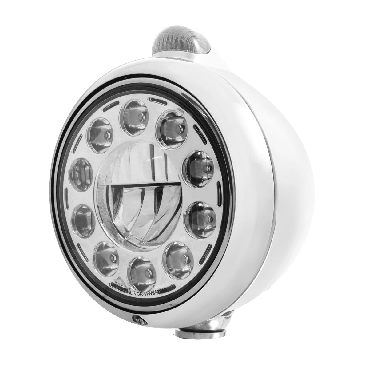 Stainless Steel Guide 682-C Headlight 11 LED Bulb & Dual Mode LED Signal-Clear Lens