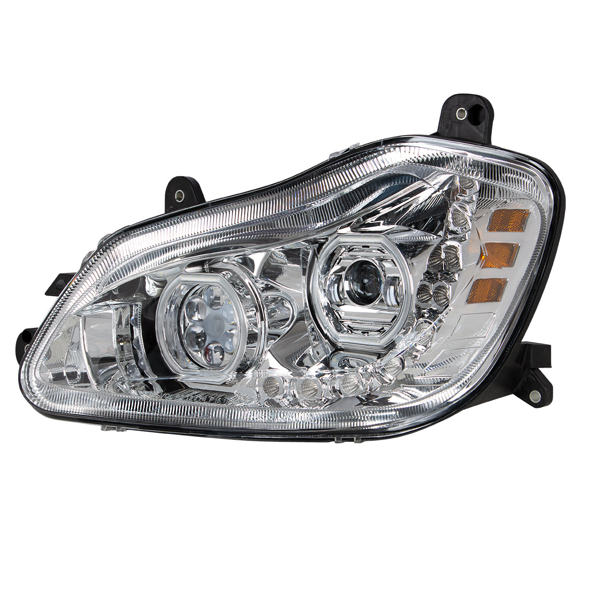 Chrome 10 LED Headlight for 2013-2021 Kenworth T680 - Driver Side
