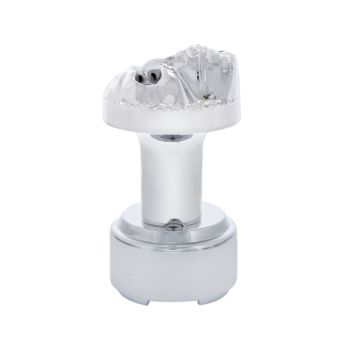 Skull Thread-On Shift Knob & Adapter For Eaton Fuller Style 9/10 Shifter - Chrome