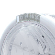 Stainless Steel Classic Half Moon Headlight Crystal H4 Bulb & LED Turn Signal - Clear Lens