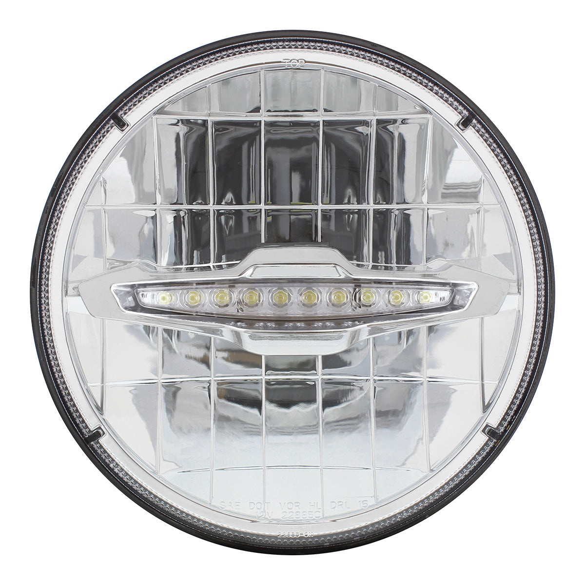 ULTRALIT - 3 High Power LED 7" Headlight With 10 White LED Position Light