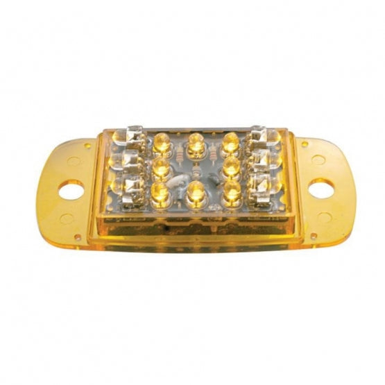 14 LED Rectangular Light (Clearance/Marker) - Amber LED/Amber Lens (Bulk)