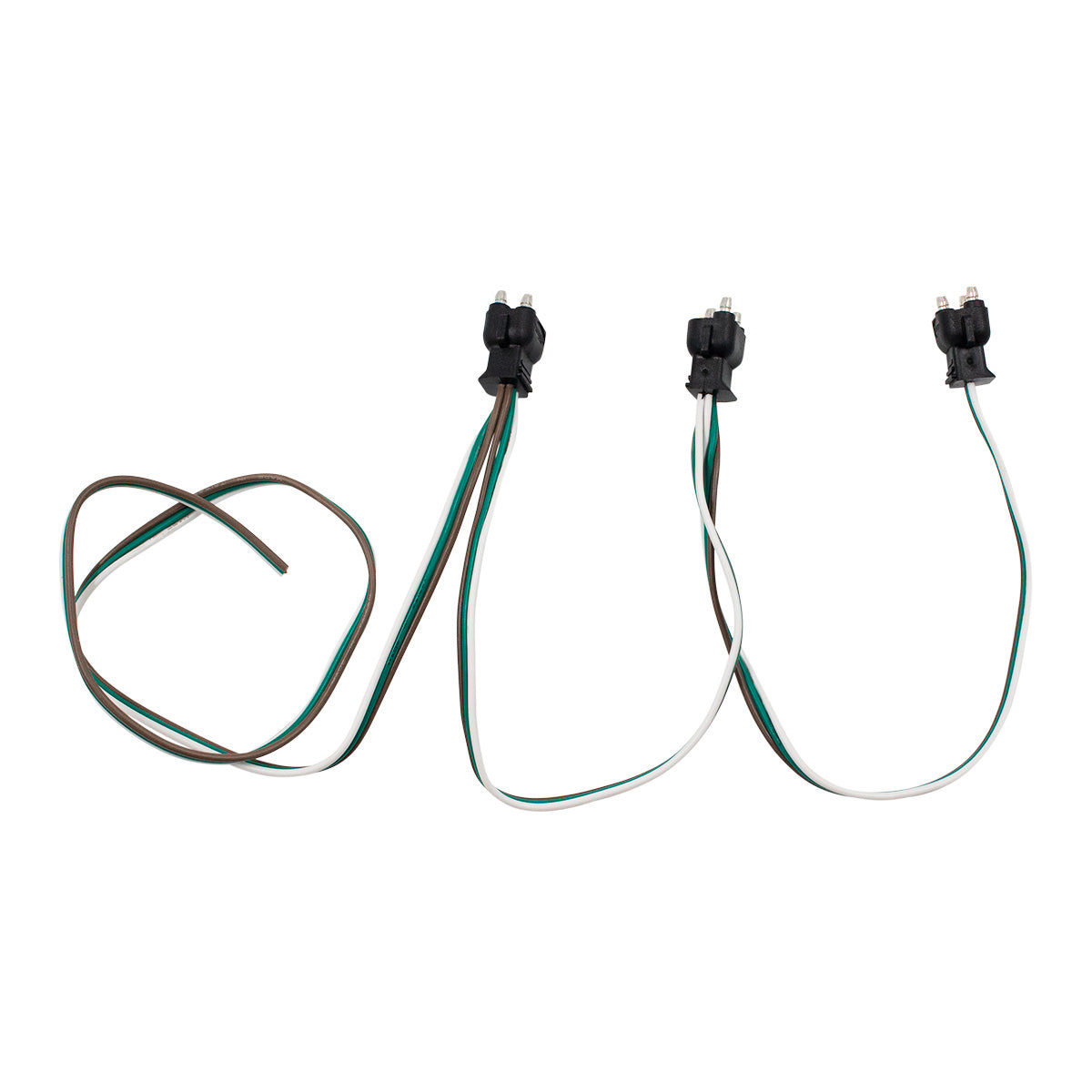 3 Prong Straight Plug Wiring Harness With 3 Plugs - 12" Lead