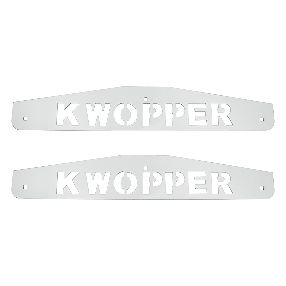 4" X 24" Chrome Kwopper Bottom Mud Flap Plate - Bolt Thru (Card of 2)
