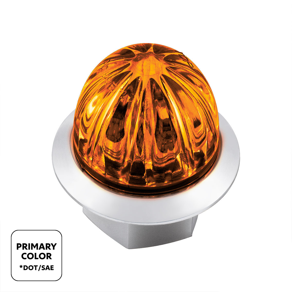 4 LED 1-1/8" Watermelon Double Fury Light With Clear Lens (Clearance/Marker) - Amber & White LED