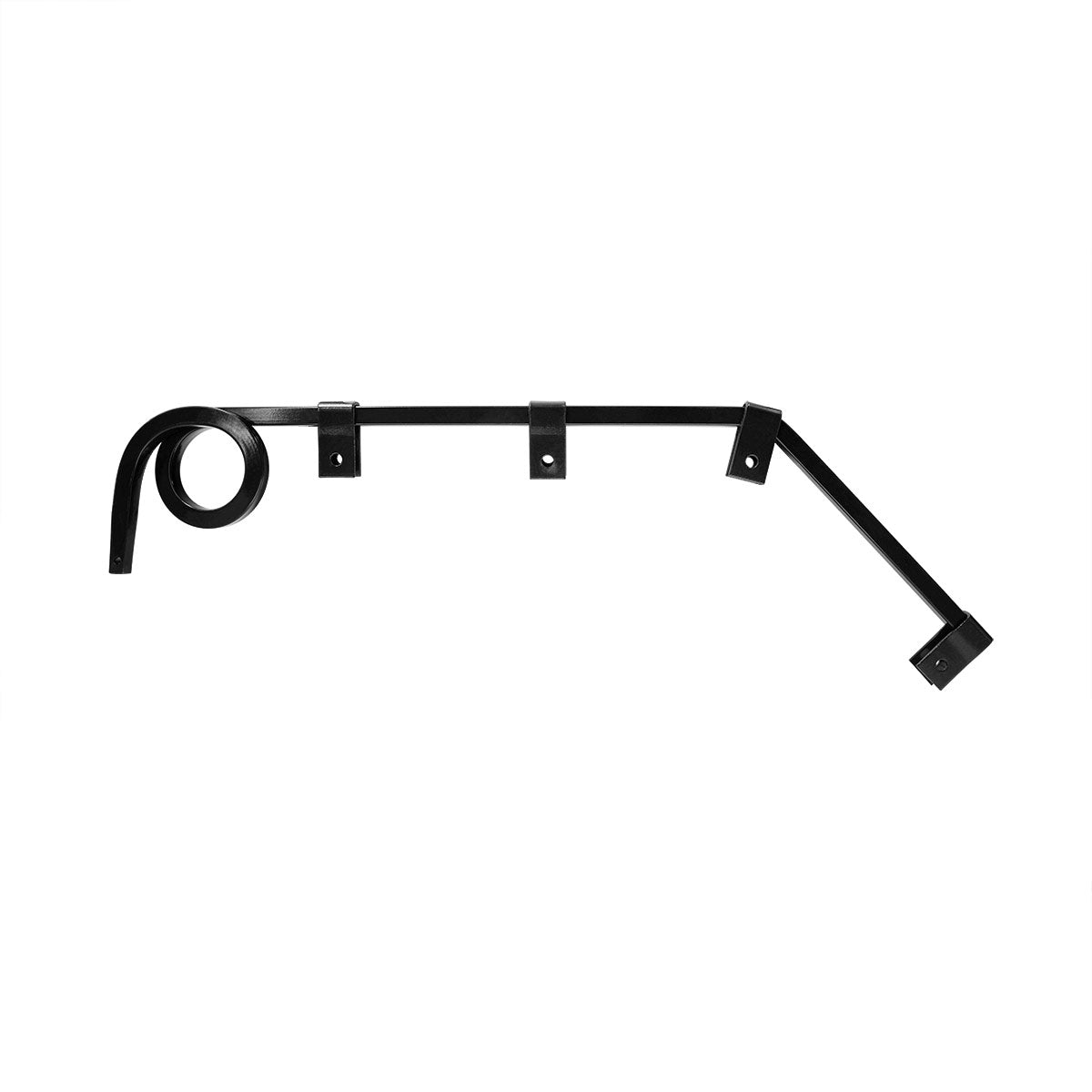 Black Angled Mud Flap Hangers With Mounting Hardware- 1 Coil (Pair)